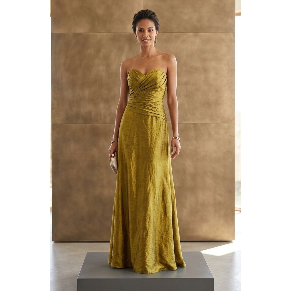 NWT Laundry By Shelli Segal 100% Silk Strapless Dress 4 MSRP $370